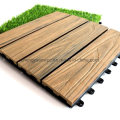 Barefoot Friendly Crack Free Outdoor Patio/ Balcony/ Garden Floor Interlocking Tile Anti-Slip Plastic Wood Tiles WPC Composite Deck Tiles